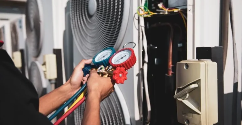 hvac-system-service-technician-using-measuring-gauge